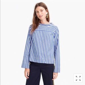 J Crew funnel neck striped shirt